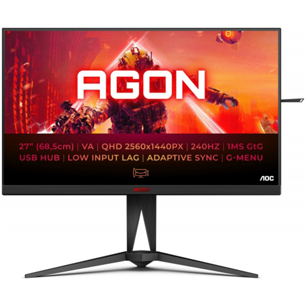 Monitor LED Gaming AOC Agon AG275QZN/EU, 27 inch, 1ms GTG, QHD, 240Hz, Negru