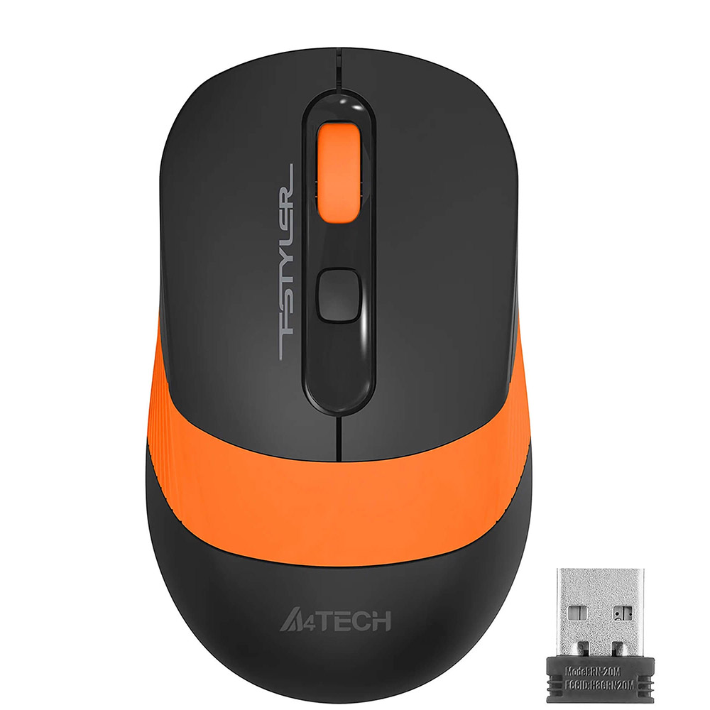 Mouse gaming A4tech FG10, Wireless, Optic, 2000 DPI, Buton selectare viteza, Negru si Portocaliu