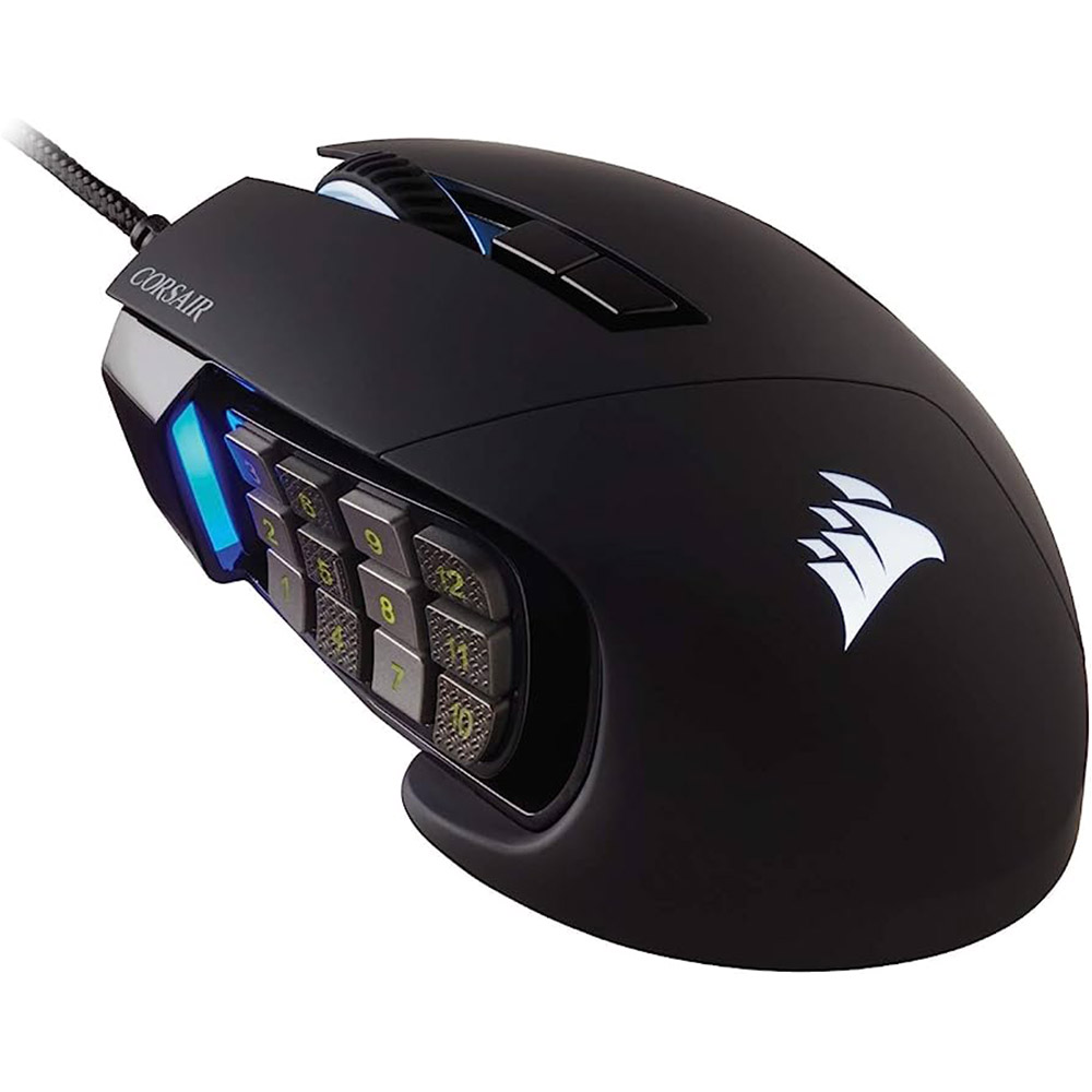 Mouse gaming Corsair Scimitar Elite, Wireless, Illuminare RGB, 26.000 DPI, 16 butoane, Optic, Negru, CH-9314311-EU