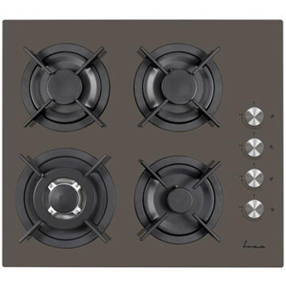 Plita Incorporabila Fram FBH-V4IWFDL-GBK, Gaz, 4 arzatoare, Control frontal, Aprindere electrica, 58 x 51 cm, Sticla neagra