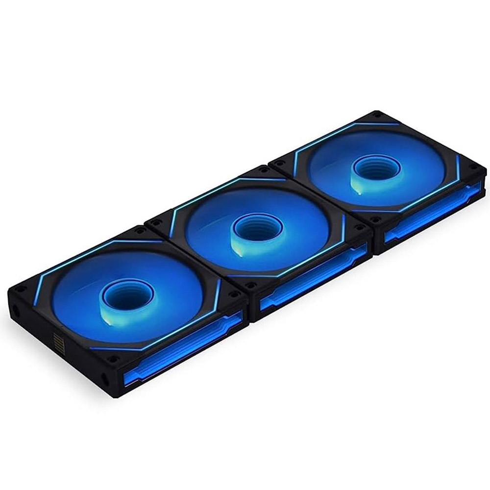 Set 3 Ventilatoare Lian Li UF-SLIN120-3B, 120mm, Iluminare RGB, 2100rpm, 29dB, Negru