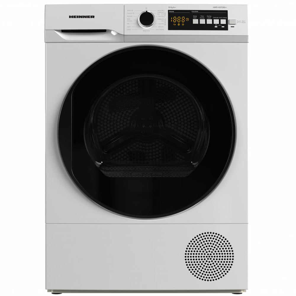 Uscator de rufe cu pompa de caldura Heinner HHPD-V8T2KA++, 8kg, Clasa A++, Display LED, Functie Start intarziat, Usa Reversibila, Alb