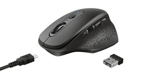 Mouse fara fir Trust Ozaa Rechargeable Wireless Mouse - black  Specifications General Height of main product (in mm) 77 mm Width of main product (in mm) 46 mm Depth of main product (in mm) 118 mm Total weight 122 g Weight of main unit 99 g Formfactor standard Ergonomic design yes  Connectivity