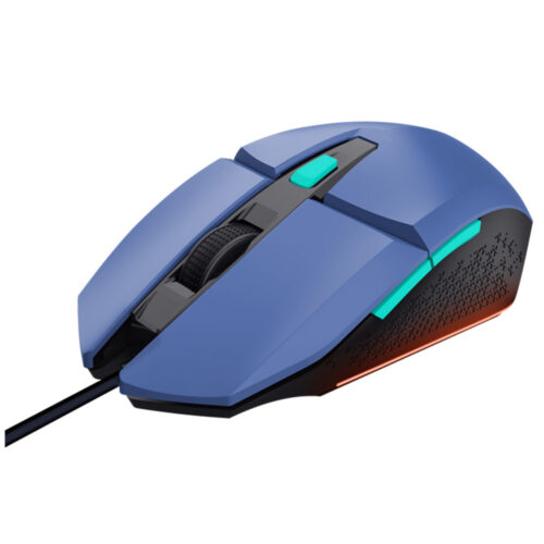 Mouse gaming Trust GXT110W Felox, cu fir, USB 2.0, 6400 DPI, 6 butoane, Albastru, TR-25067
