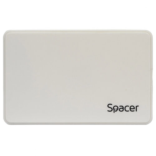 Rack extern Spacer pentru HDD si SSD, 2.5 inch, SATA, USB 3.0, Husa piele sintetitca, Alb, SPR-25612W