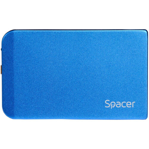 Rack extern Spacer pentru HDD si SSD, 2.5 inch, SATA, USB 3.0, Husa piele sintetitca, Albastru, SPR-25611A