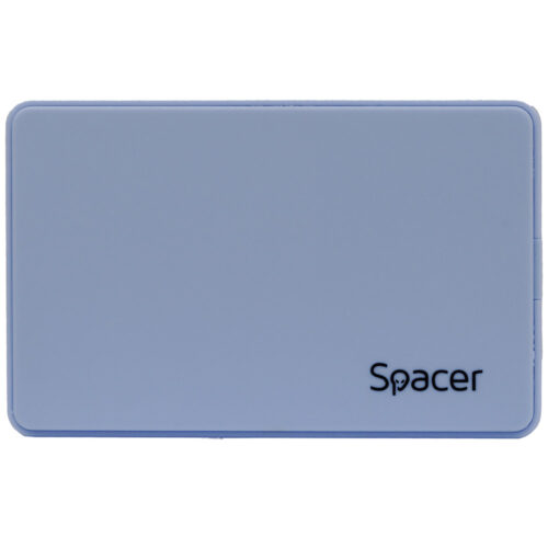 Rack extern Spacer pentru HDD si SSD, 2.5 inch, SATA, USB 3.0, Husa piele sintetitca, Albastru, SPR-25612BL