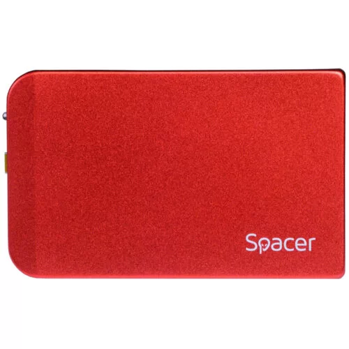 Rack extern Spacer pentru HDD si SSD, 2.5 inch, SATA, USB 3.0, Husa piele sintetitca, Rosu, SPR-25611R