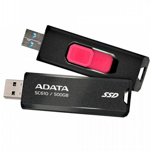 SSD Extern Adata, 500GB, USB 3.2 Type A, SC610-500G-CBK/RD