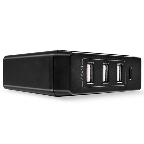 Statie incarcare Lindy, 4 porturi USB-C si USB-A, 72W, Negru, LY-73329