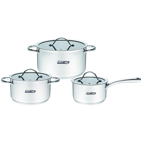 "6 PIECE STAINLESS STEEL COOKING SET
