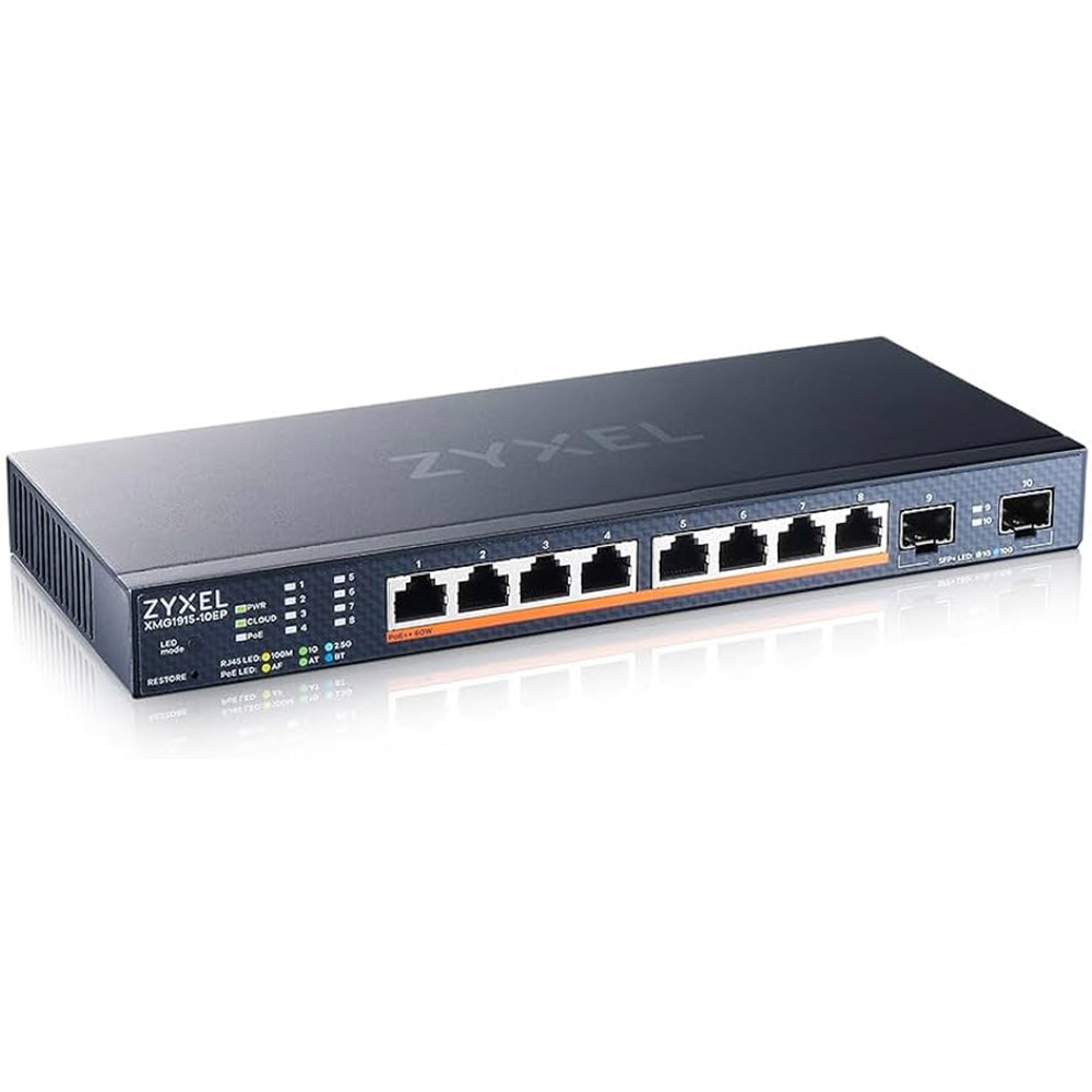Switch Zyxel XMG1915-10EP-EU0101F, 8 porturi, 2.5 GbE, 2 SPF+, 130W, Hybrid