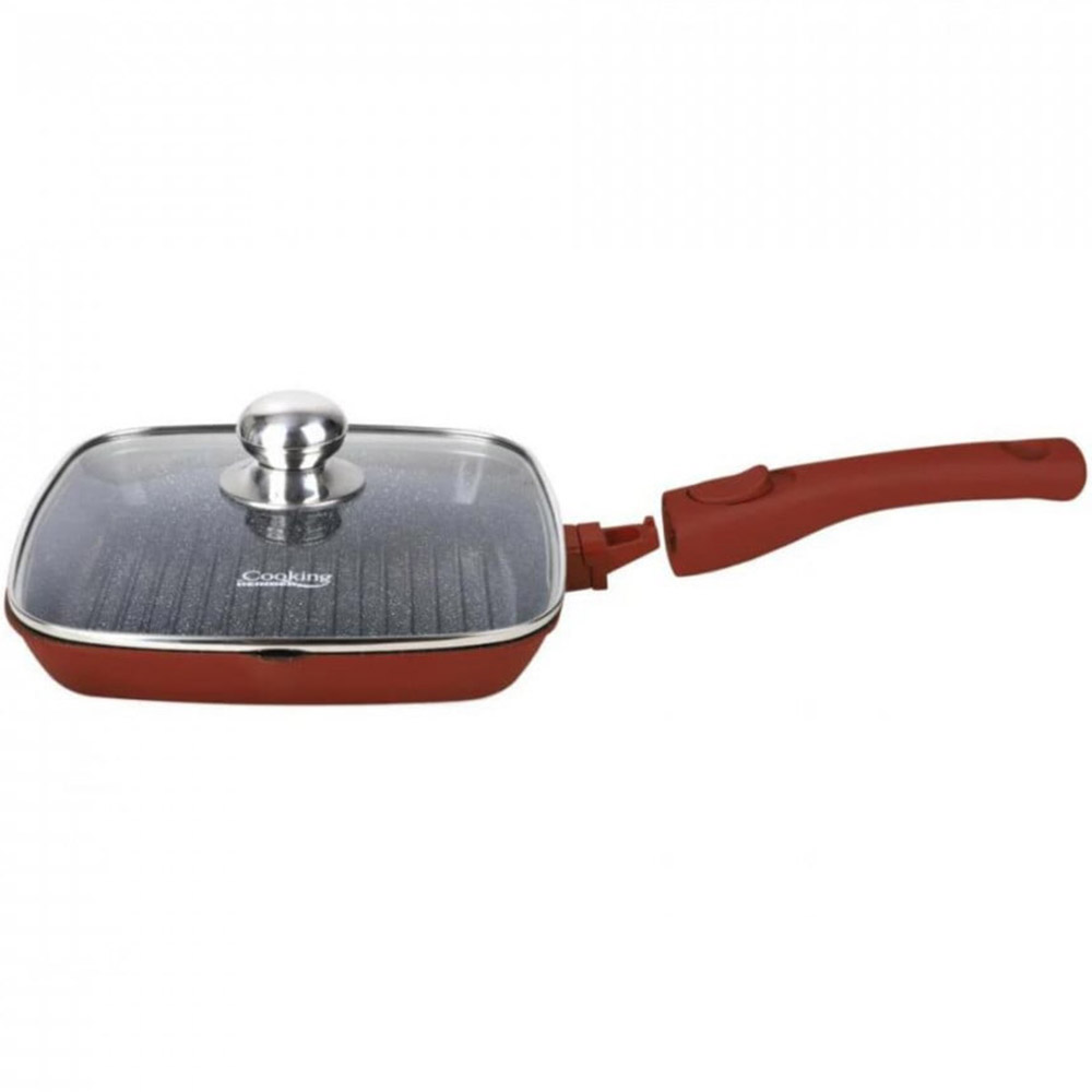 Tigaie grill cu capac Heinner, 24x4 cm, Interior ceramic, HR-JLG-A24G