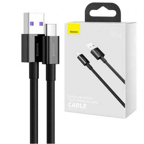 Cablu alimentare si date Baseus Superior CATYS-01, Fast Charging pentru smartphone, USB la USB Type-C 66W, 1m, Negru