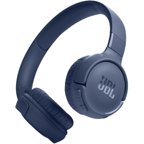 Casti audio wireless on ear JBL Tune 520BT, JBL Pure Bass Sound, Bluetooth 5.3, Conexiune multi-point, Asistent vocal, Albastru, JBLT520BTBLUEU
