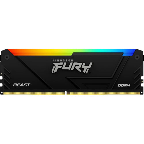 Memorie RAM Kingston Fury Beast, DIMM, DDR4, 16GB, 3200MHz, CL16, 1.35V, RGB, KF432C16BB12A/16