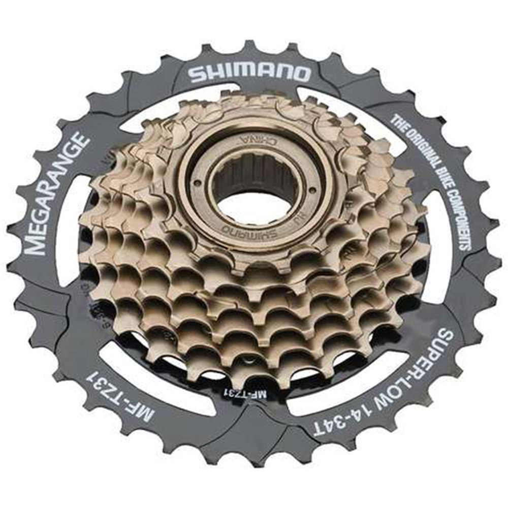 Bloc Pinioane Shimano Tourney MF-TZ31, 7 viteze, 14-34T filet, Negru, EMFTZ317434T