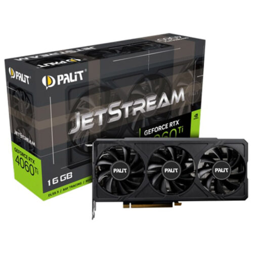 Placa video Palit GeForce RTX 4060 Ti JetStream NE6406T019T1-1061J, 16GB, GDDR6, 128-bit, PCIE, DP, HDMI, NE6406T019T1-1061J