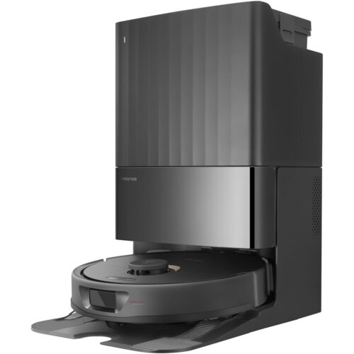 Robot de aspirare Roborock Q Revo cu statie de incarcare, mop dual 200 rpm, auto-umplere cu apa, auto-spalare mop, auto-golire recipient praf, negru