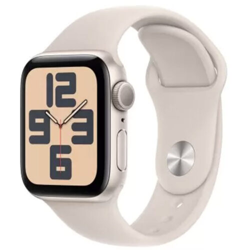 Smartwatch Apple Watch SE 2 2023 Aluminium, 1.78 inch, Curea Silicon M/L, Starlight, MRE53