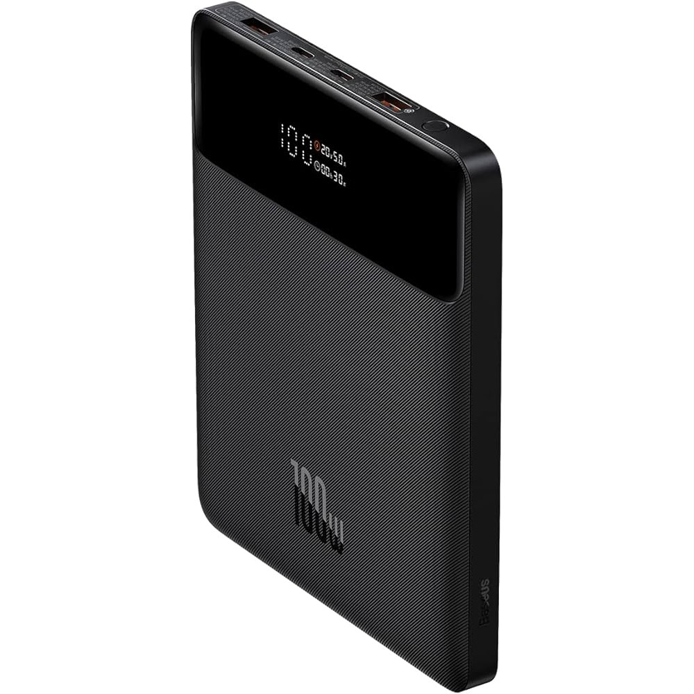 Baterie exerna Baseus Blade, 20000mAh, 100W, ultra thin, 2 x USB, 2 x USB Type-C, display digital, 5A, Negru