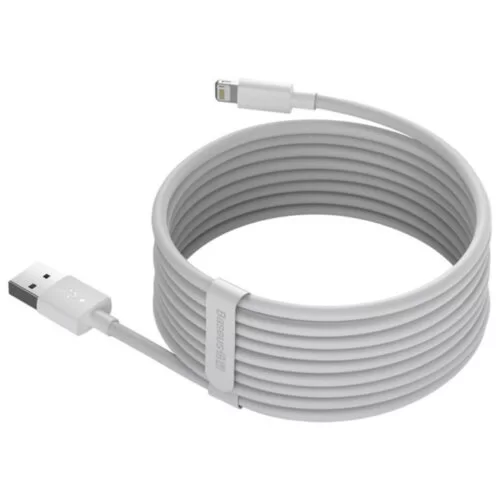 Cablu alimentare si date Baseus Simple Wisdom, Fast Charging, USB la tip Lightning, 1.5 m, 2.4A, Alb, TZCALZJ-02
