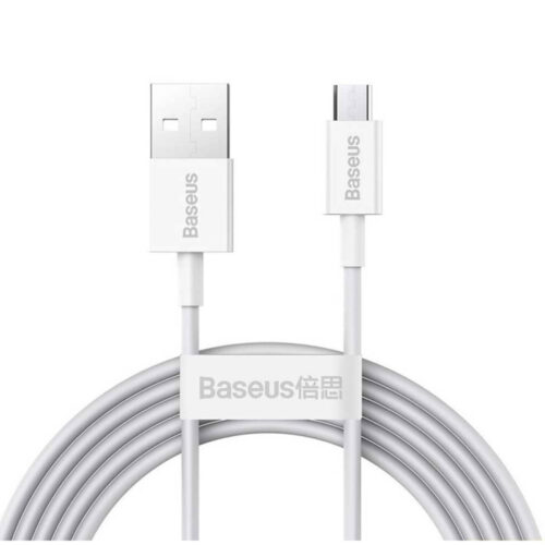 Cablu alimentare si date Baseus Superior, Fast Charging, USB la Micro-USB 2A, 2m, Alb, CAMYS-A02