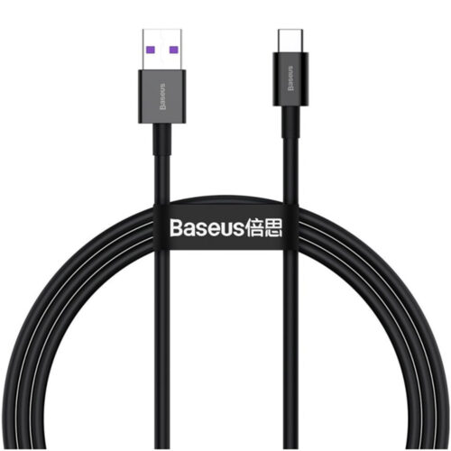 Cablu alimentare si date Baseus Superior, Fast Charging, USB la USB Type-C, 66W, 2m, Negru, CATYS-A01