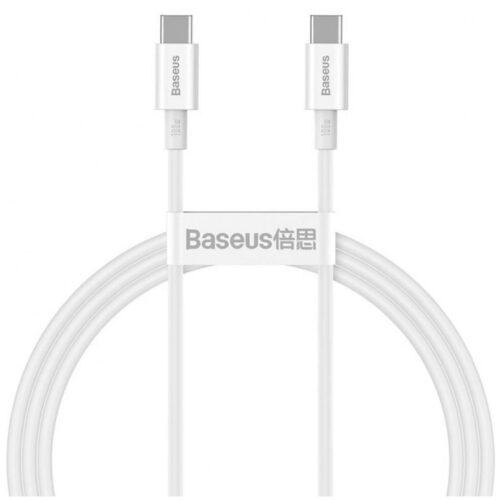 Cablu alimentare si date Baseus Superior, Fast Charging, USB Type-C la USB Type-C, 100W, 1m, Alb, CATYS-B02