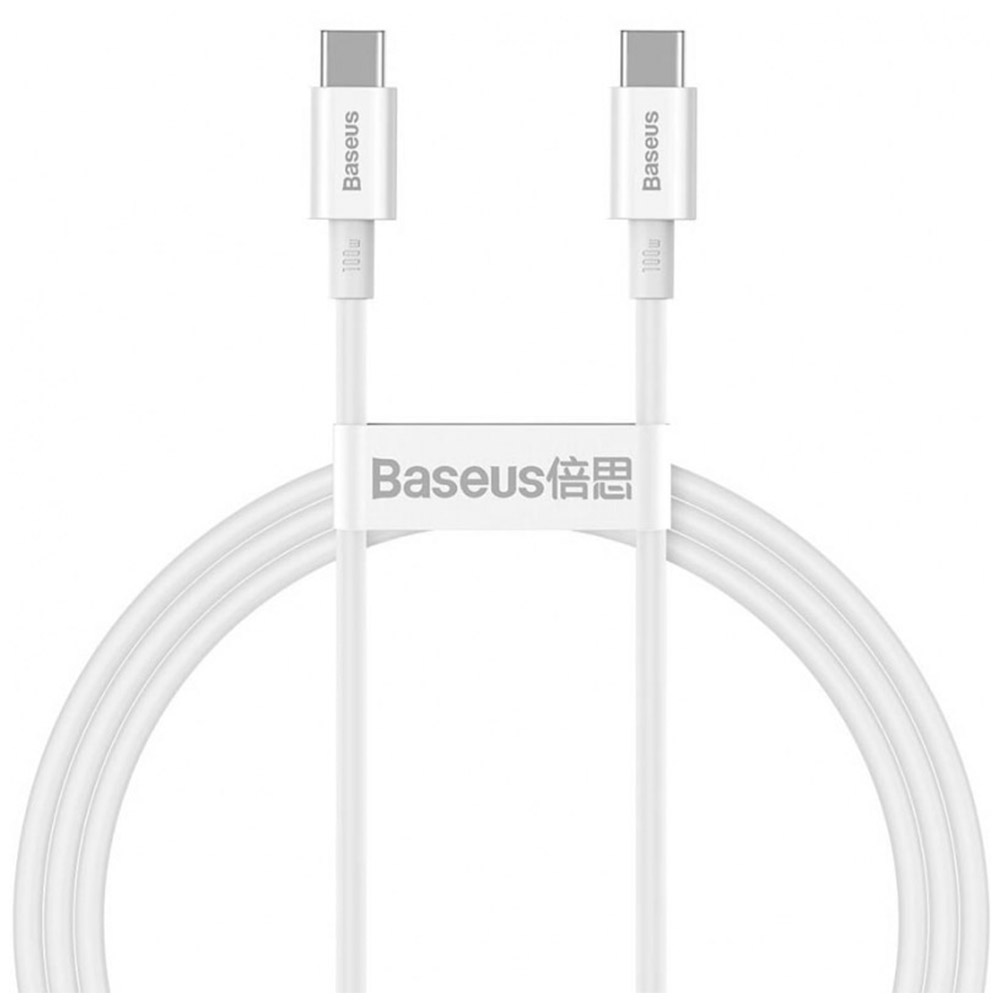 Cablu alimentare si date Baseus Superior, Fast Charging, USB Type-C la USB Type-C, 100W, 1m, Alb, CATYS-B02
