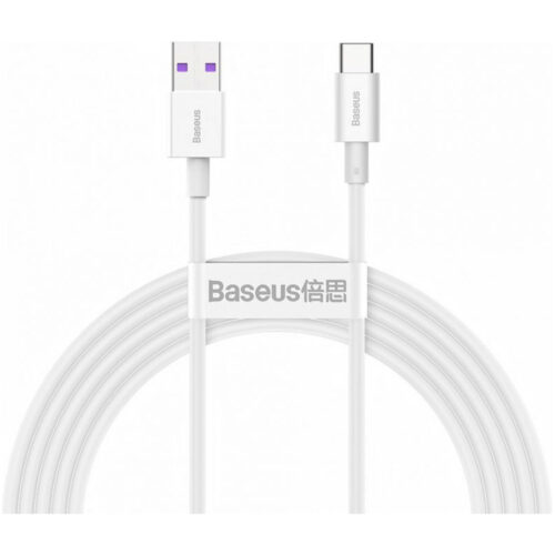 Cablu alimentare si date Baseus Superior, Fast Charging, USBla USB Type C, 66W, 2m, Alb, CATYS-A02