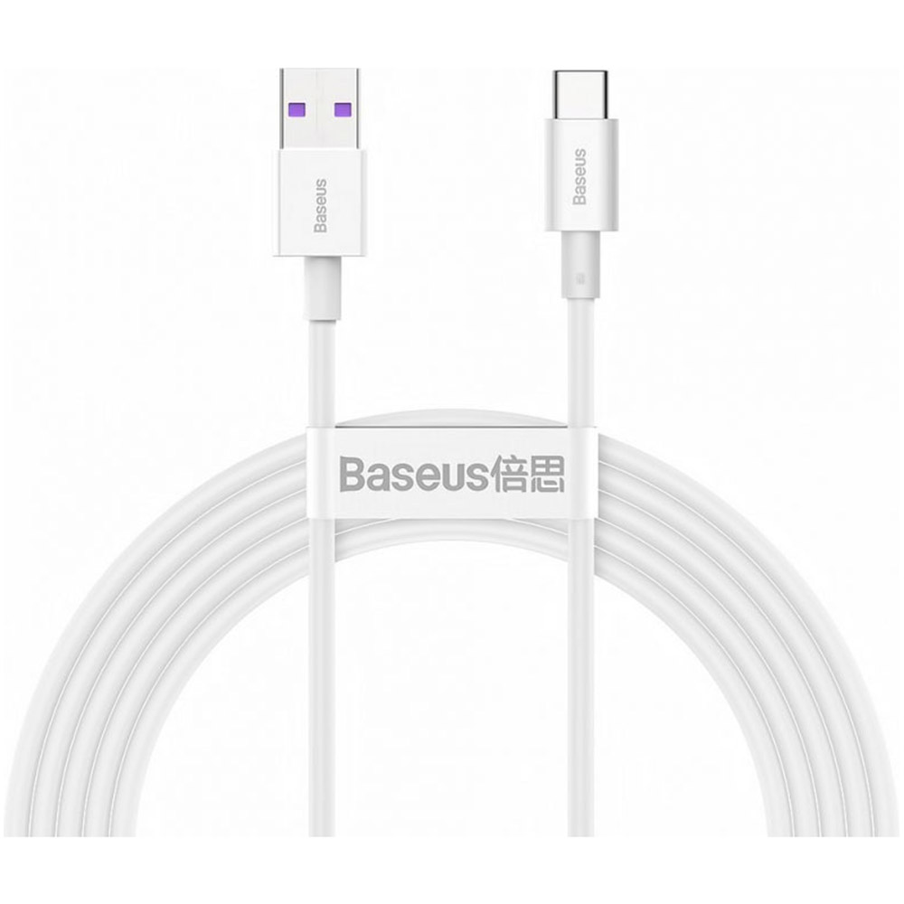 Cablu alimentare si date Baseus Superior, Fast Charging, USBla USB Type C, 66W, 2m, Alb, CATYS-A02