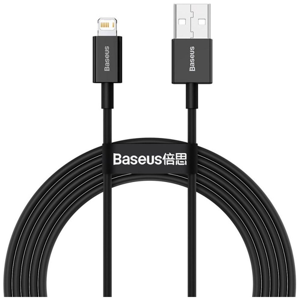 Cablu de date si incarcare Baseus Superior, Fast Charging, USB Lightning, 2.4A, 1m, Negru, CALYS-A01