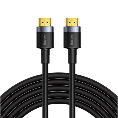 Cablu video Baseus Cafule, HDMI la HDMI, rezolutie maxima 4K UHD (3840 x 2160) la 60 Hz, conectori auriti, 2m, negru