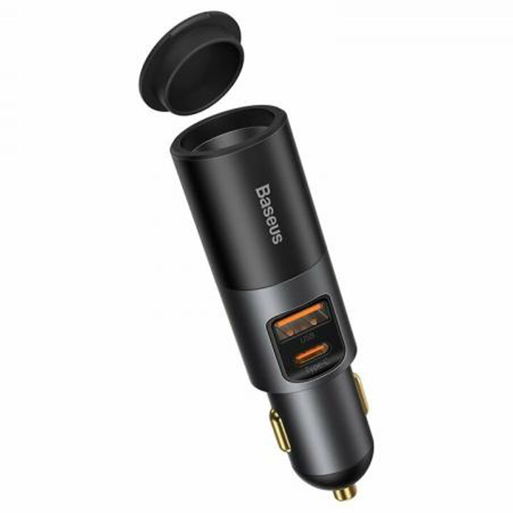 Incarcator auto Baseus Share Together, USB, USB Type-C, Expansiune pentru bricheta auto, 120W, Gri, CCBT-C0G