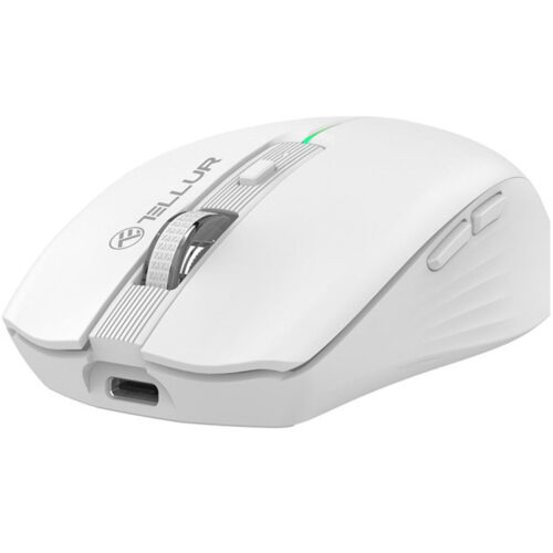 Mouse wireless Tellur Silent Click, USB, 1600 DPI, 6 butoane, alb