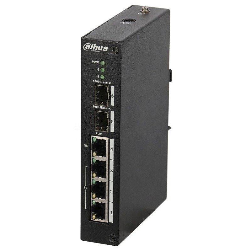 Switch POE Dahua PFS3206-4P-96; 3 x10/100M Base-T (PoE+/PoE); 1 x10/100/1000M Base-T(Hi-PoE/PoE+/PoE);2 X1000M Base-T; IEEE 802.3af/802.3at(PoE+)