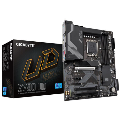 Placa de baza GIGABYTE Z790 UD LGA 1700   Intel® Socket LGA 1700：Support 13th and 12th Gen Series Processors Unparalleled Performance：Twin 16*+1+１ Phases Digital VRM Solution Dual Channel DDR5：4*SMD DIMMs with XMP 3.0 Memory Module Support Next Generation Storage：3*PCIe 4.0 x4 M.2 Connectors