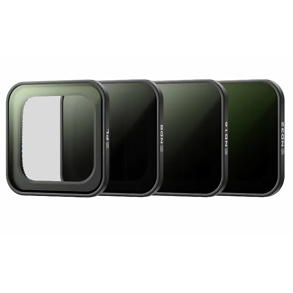 Set 4 filtere Insta360 Ace Pro, Filtru Polarizator, Sticla, Aluminiu, Silicon, ND8, ND16, ND32, CINSBAJG