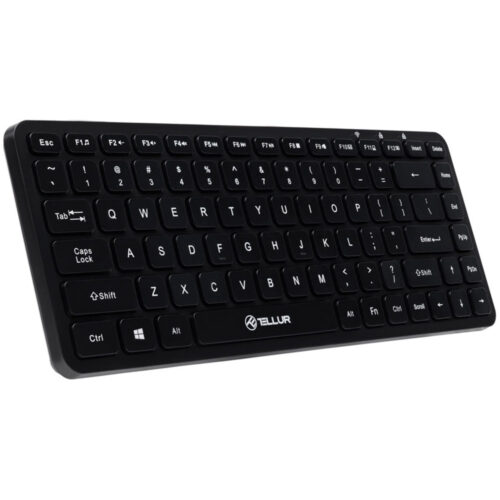 Tastatura wireless Tellur mini, 84 taste, 430 x 123 x 15 mm, Negru