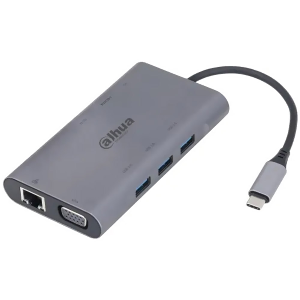 Docking station Dahua 9 in 1, USB-C to USB 3.0, HDMI, RJ45, VGA, SD/TF, PD