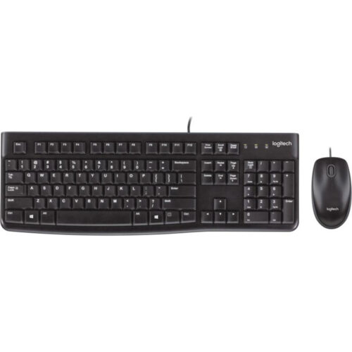 Kit Logitech MK120, Tastatura cu fir standard, USB 2.0, Mouse optic, Negru, 920-002563