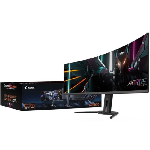 Monitor gaming Gigabyte CO49DQ, 49 inch, DQHD, 0.03ms, 144 Hz, 2 x HDMI, 1 x Display port, 1 x USB-C, 2 x USB 3.0, VESA, Negru