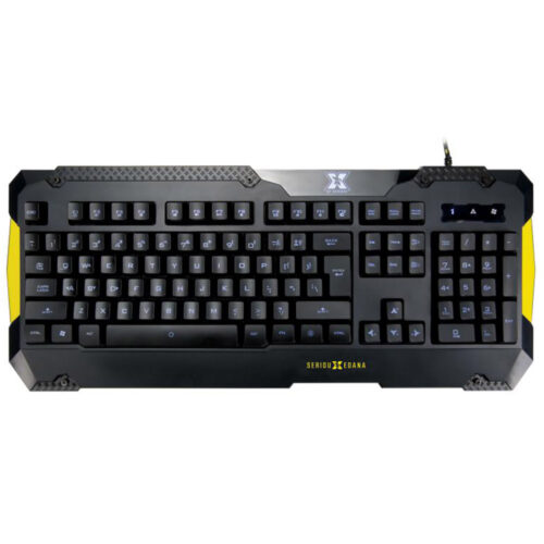 Tastatura Serioux Edana X-KB-EDANA, RGB LED, USB, Negru / Galben