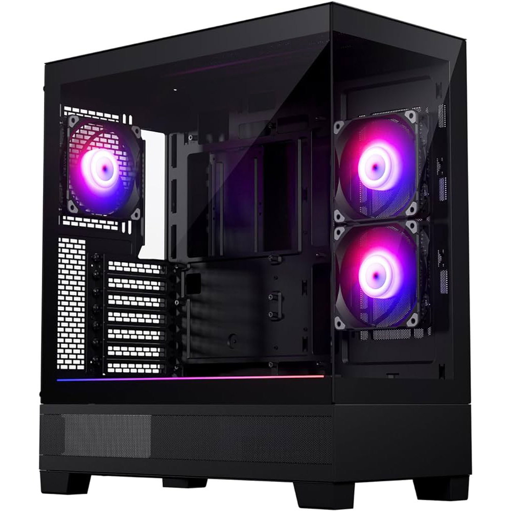 Carcasa PC Phanteks XT VIEW Mid Tower DRGB, maxim 7 ventilatoare suportate, 3 ventilatoare incluse, Negru