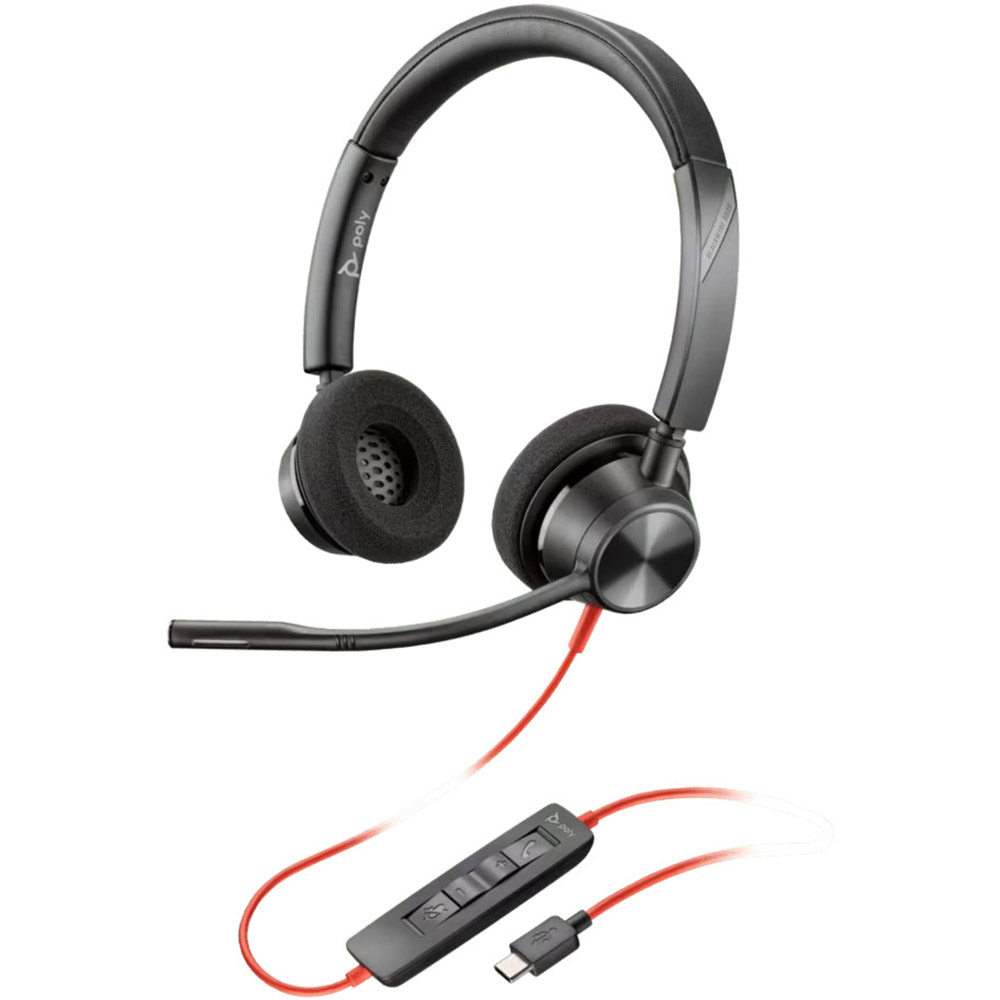 Casti audio Poly BW 3320, Stereo, USB-C, Negru