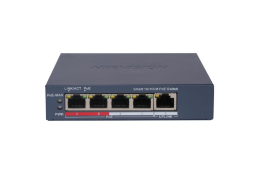 Switch 4 porturi PoE Hikvision DS-3E1105P-EI