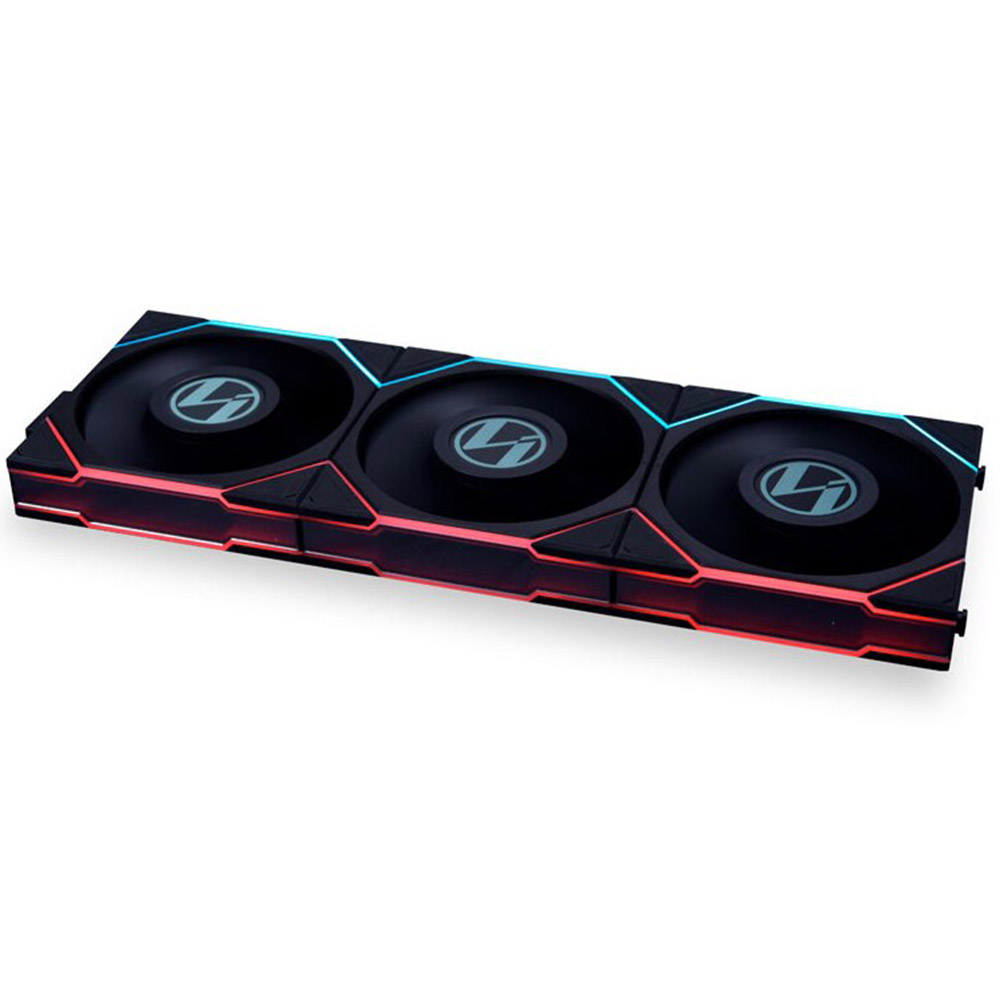 Set 3 ventilatoare carcasa LIAN LI UNI TL LCD SERIES, 120mm, RGB, 2000 RPM, Negru
