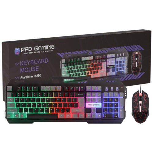 Kit 2 in 1 Pro Gaming K250, Mouse, Tastatura, RGB, USB