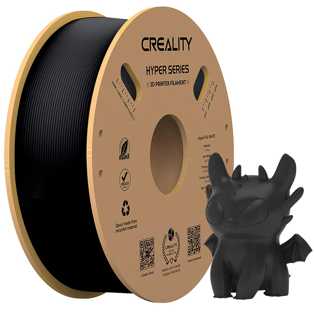 Filament Printer 3D Creality Hyper PLA, 1.75mm, Negru, HYPER-PLA BLACK